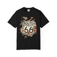 Route 66 Floral Shield T-shirt | Vintage Highway Shirt Road Trip Tee | 100 Years Anniversary Shirt