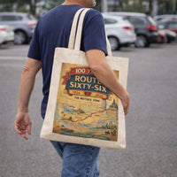 Vintage Route 66 Centennial Tote - 100 Year Anniversary Retro Mother Road Map Bag