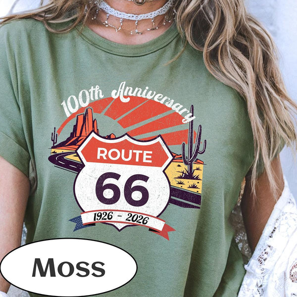 Route 66 100th Anniversary T-shirt | Vintage Desert Road Graphic