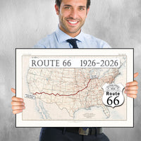 Route 66 map from 1926 to 2026 (instant download)
