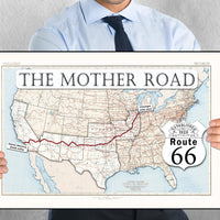 1926 Route 66 map with States highlighted printable poster (instant download)