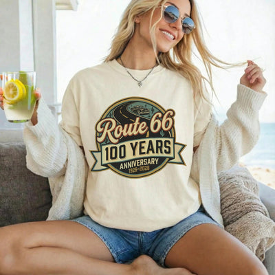 Route 66 T-Shirts Sweatshirt: 100 Year Anniversary, Classic Car, Highway