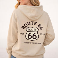Route 66 Centennial Hoodie 1926-2026 | 100 Years of the Open Road Sweatshirt | Vintage Americana Road Trip Pullover | Unisex Graphic Hoodie