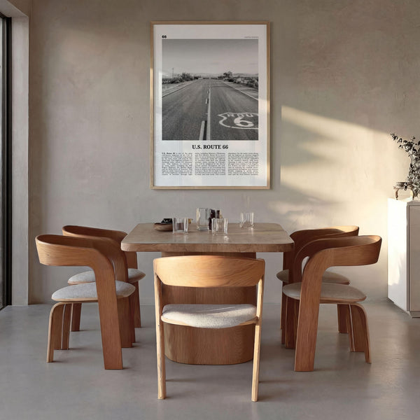 Route 66 Poster Print Black and White, United States Wall Art, Historic Highway Photo