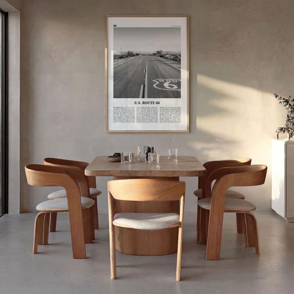 Route 66 Poster Print Black and White, United States Wall Art, Historic Highway Photo