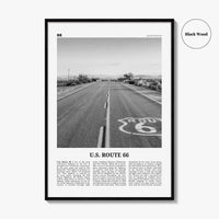 Route 66 Poster Print Black and White, United States Wall Art, Historic Highway Photo