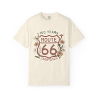 100 Years Route 66 Floral Shield T-shirt | Anniversary Tee Road Trip Shirts Route 66 tee