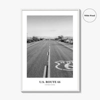US Route 66 Photo Print Black and White, Arizona Poster, United States Decor