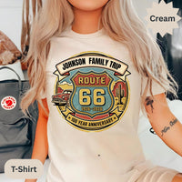 Route 66 T-Shirts Sweatshirt: Family name personalized , Anniversary, Classic Car, Retro
