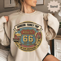 Route 66 T-Shirts Sweatshirt: Family name personalized , Anniversary, Classic Car, Retro