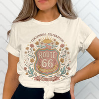 Route 66 comfort color T-Shirts Sweatshirt Centennial Celebration 1926-2026 Vintage Desert Floral Design