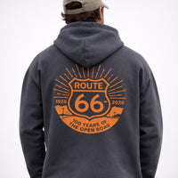 Route 66 100 Year Hoodie 1926 2026 Centennial Sweatshirt Open Road Anniversary Pullover Vintage Highway Graphic Hoodie for Men Women