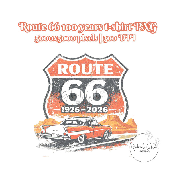 Route 66 Centennial T-shirt PNG, Vintage Americana Road Trip digital download, Men's Graphic, Classic Car, Arizona PNG, Family Vacation