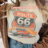 Route 66 Centennial T-shirt PNG, Vintage Americana Road Trip digital download, Men's Graphic, Classic Car, Arizona PNG, Family Vacation