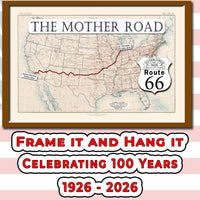 1926 Route 66 map large printable poster wall art (instant download)