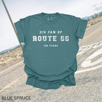 Route 66 Centennial Shirt, Big Fan of Route66, RT 66 100 Years Tee, Americana Road Trip T-Shirt