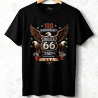 Patriotic Route 66 100th Anniversary 1926-2026 Shirt, 250th USA Anniversary, Vintage American Tee