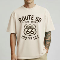 Route 66 100 Years Shirt, 1926 2026 Centennial Route 66 T-Shirt, Vintage Highway Road Trip Tee, Classic Americana Anniversary Travel Shirt