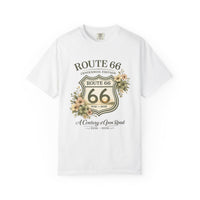 Route 66 Centennial Shield 1926 2026 Floral T-Shirt Anniversary Road Trip Tee