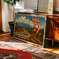 Flagstaff Arizona Route 66 Mountain Travel Poster Wall Art