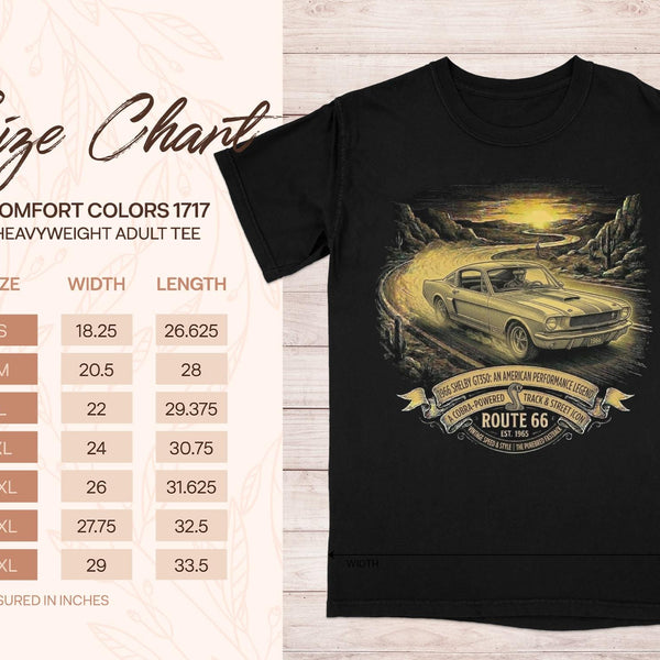 1966 Shelby GT350 T-Shirt, Route 66 Vintage Muscle Car Tee, Cobra Powered Legend, Classic Hot Rod Fastback Lover Gift