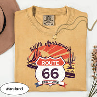 Route 66 100th Anniversary T-shirt | Vintage Desert Road Graphic