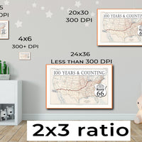 Route 66 map 100 years and counting (instant download)