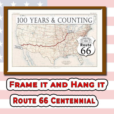 Route 66 map 100 years and counting (instant download)