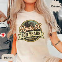 Route 66 T-Shirts Sweatshirt: 100 Year Anniversary, Classic Car, Highway