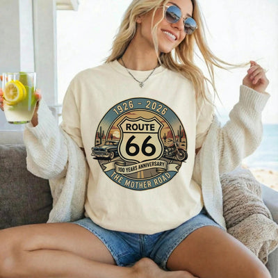 Route 66 T-Shirts Sweatshirt: Classic Car, Motorcycle, 100 years Anniversary, Mother Road