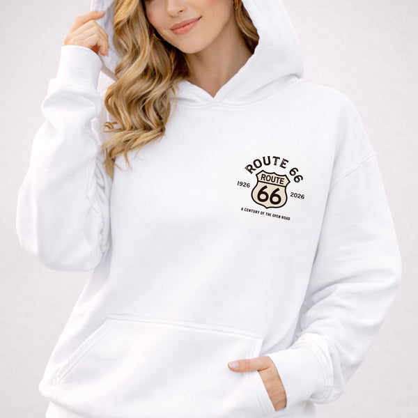 Route 66 Centennial Hoodie 1926-2026 | 100 Years of the Open Road Sweatshirt | Vintage Americana Road Trip Pullover | Unisex Graphic Hoodie