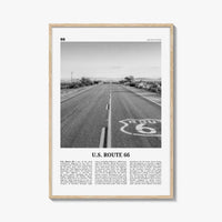 Route 66 Poster Print Black and White, United States Wall Art, Historic Highway Photo