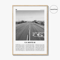 Route 66 Poster Print Black and White, United States Wall Art, Historic Highway Photo
