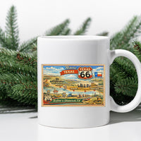 Route 66 travel map digital print through Texas from Texline to Shammrock