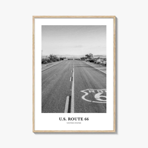 US Route 66 Photo Print Black and White, Arizona Poster, United States Decor