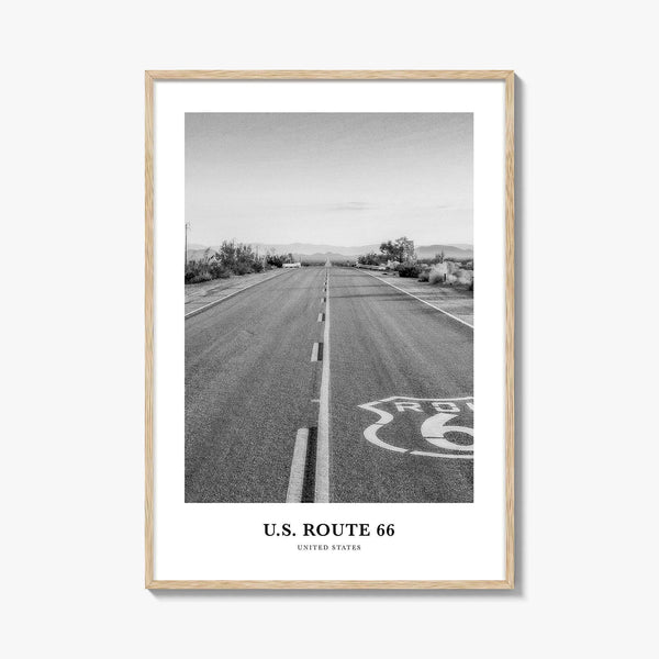 US Route 66 Photo Print Black and White, Arizona Poster, United States Decor