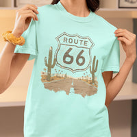 Route 66 Floral Shield 100 Years Anniversary T-Shirt | 1926-2026 Mother Road Vintage Tee