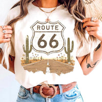 Route 66 Floral Shield 100 Years Anniversary T-Shirt | 1926-2026 Mother Road Vintage Tee