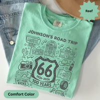 Personalized name Route 66 T-Shirts Sweatshirt: Vintage American Road Trip, Centennial Anniversary Design