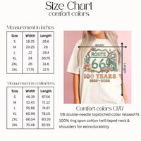 Route 66 100 Years 1926-2026 T-Shirts Sweatshirt, Vintage Car Road Trip Design, Desert Flowers Cactus, Historic US Highway, Retro Travel