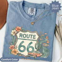 Route 66 100 Years 1926-2026 T-Shirts Sweatshirt, Vintage Car Road Trip Design, Desert Flowers Cactus, Historic US Highway, Retro Travel