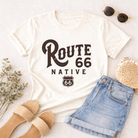 Route 66 Native Retro Shirt, Vintage Travel Graphic Tee, 66 Highway Aesthetic Top, Road Trip Outfit, Americana Style Shirt