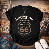 Route 66 100 Years Shirt 1926 2026 Centennial Route 66 T-Shirt Americana Road Trip Tee Classic Travel Graphic Anniversary T Shirt