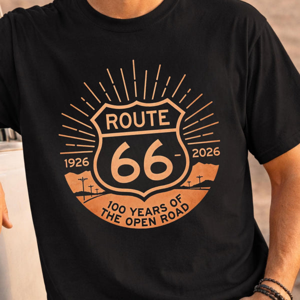 Route 66 100 Year Anniversary Shirt 1926-2026 Vintage Route 66 Tee America's Highway Road Trip Shirt Retro Travel T-Shirt