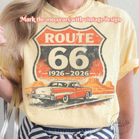 Route 66 Centennial T-shirt PNG, Vintage Americana Road Trip digital download, Men's Graphic, Classic Car, Arizona PNG, Family Vacation