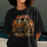 Route 66 Retro Biker T-shirt PNG, Vintage Centennial Americana Road Trip digital download, Men's Graphic, Classic Biker, Adventure Image
