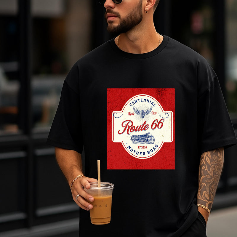 Route 66 100th Centennial T-Shirt | Vintage Red Blue Cream