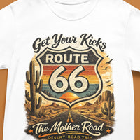 Vintage Route 66 Desert Road Trip T-Shirt, Americana Mother Road Tee, 100 Years Retro Travel Souvenir Shirt