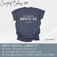 Route 66 Centennial Shirt, Big Fan of Route66, RT 66 100 Years Tee, Americana Road Trip T-Shirt