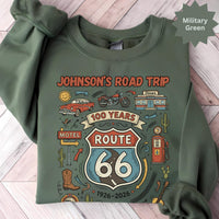 Custom Name Route 66 T-Shirts: Retro Road Trip Centenary, Classic Car Motorcycle Diner